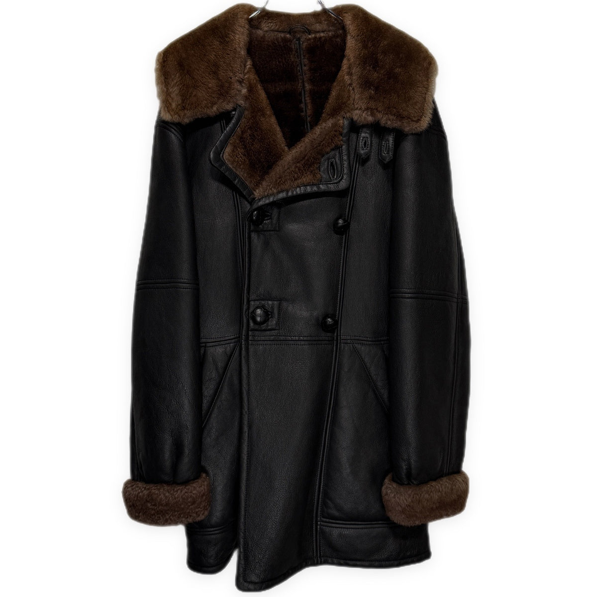 LQ Y's for men ラムレザームートンダブルブレストコート ブルゾン ジャケット アウター Archive 80s 90s Yohji Yamamoto Pour Homme ヨウジヤマモトプールオム ワイズフォーメン メンズ