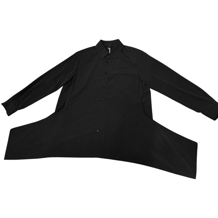 Ground Y 19AW トリアセテートポリエステルサイドフラシドレープロングシャツ ブラウス トップス Yohji Yamamoto グラウンドワイ ヨウジヤマモト メンズ レディース ユニセックス