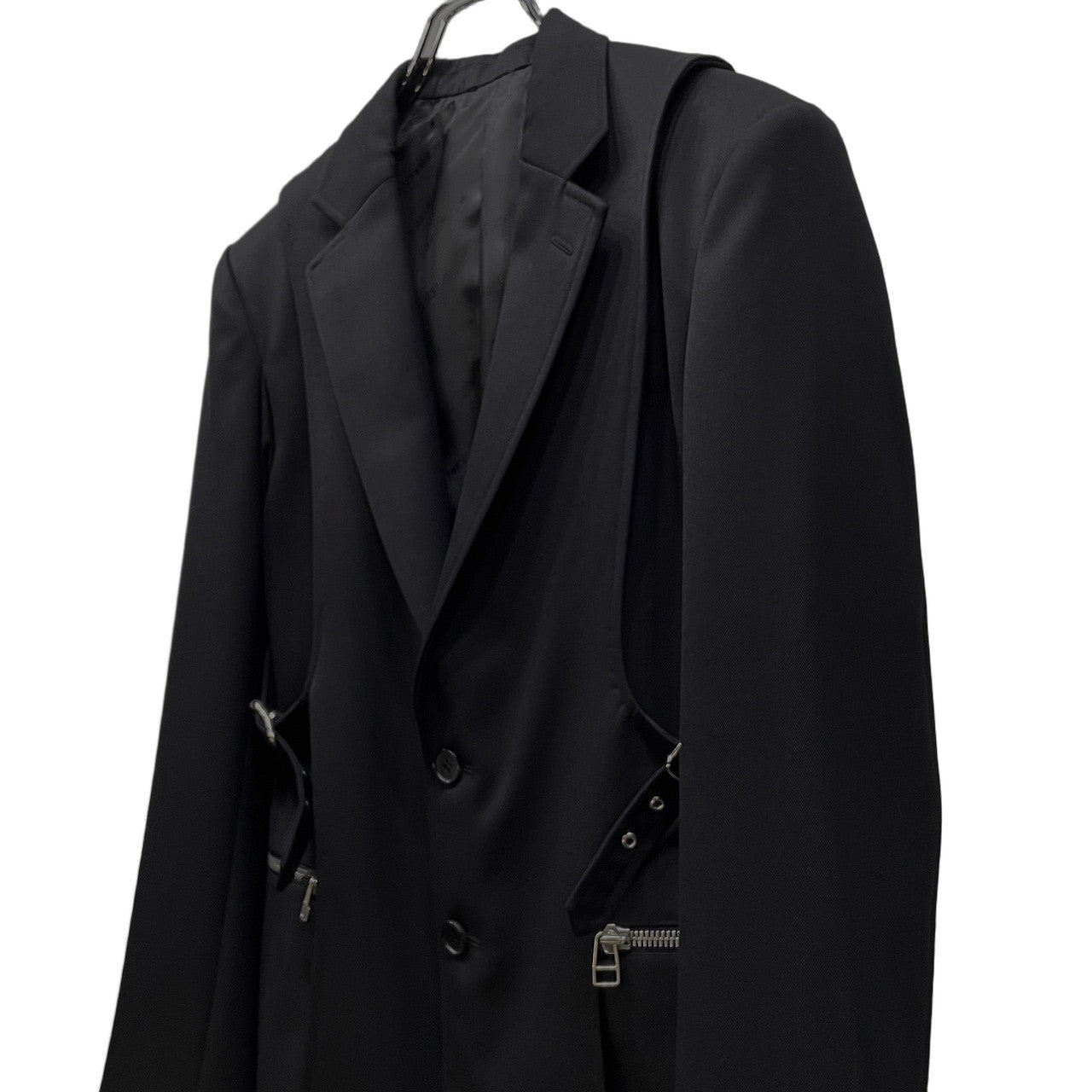 JOHN LAWRENCE SULLIVAN 21AW LAYERED JACKET DORMEUIL社ウールギャバジンサイドベルト2Bレイヤードテーラードジャケット ブレザー ブルゾン コート アウター 定価176,000円 ジョンローレンスサリバン メンズ