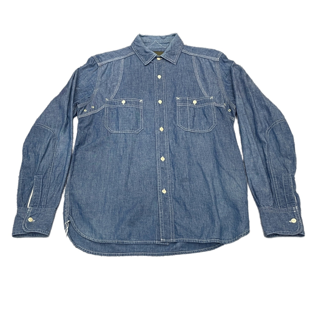Nigel Cabourn コットンリネンシャンブレーダブルポケット空環シャツ ブラウス トップス ナイジェルケーボン メンズ