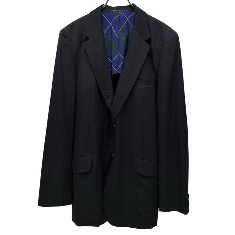 Y’s for men ウールギャバジンチェック裏地段返り3Bテーラードジャケット ブレザー ブルゾン コート アウター Yohji Yamamoto Pour Homme ヨウジヤマモトプールオム ワイズフォーメン メンズ