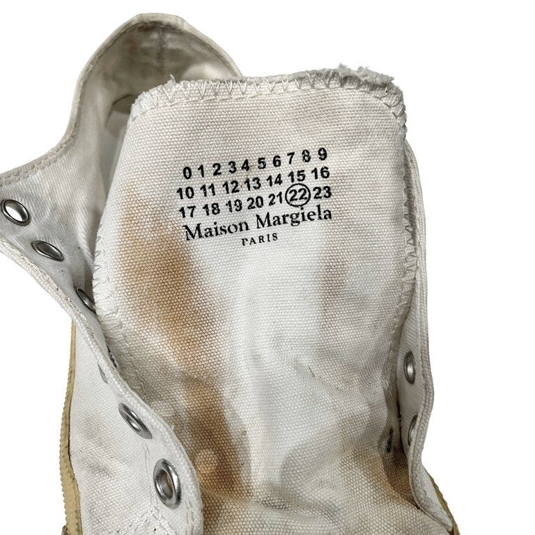 Maison Margiela 22 スタンププリントローカットキャンバス足袋スニーカー タビ シューズ