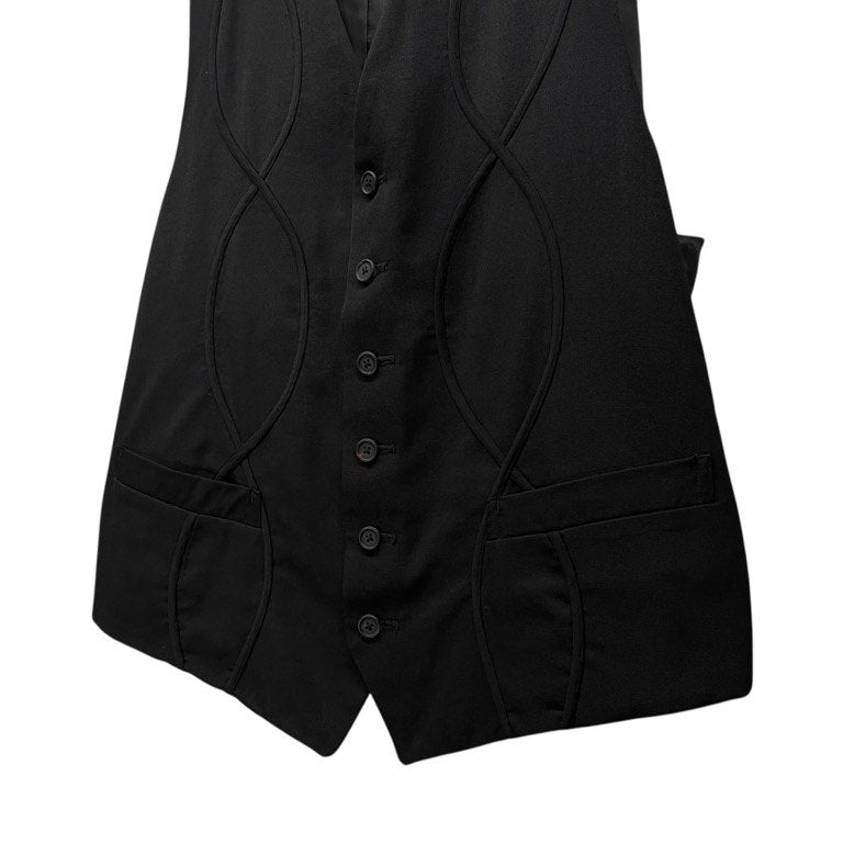 Y's for men ウールギャバジンパイピング装飾ベスト ノースリーブ トップス アウター ジャケット Archive 90s Yohji Yamamoto Pour Homme ヨウジヤマモトプールオム ワイズフォーメン メンズ