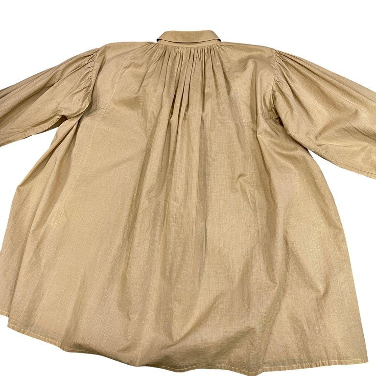 COMME des GARCONS リネンギャザープルオーバースモックワンピース シャツ ブラウス チュニック Archive 70s 初期 トップス コムデギャルソン レディース