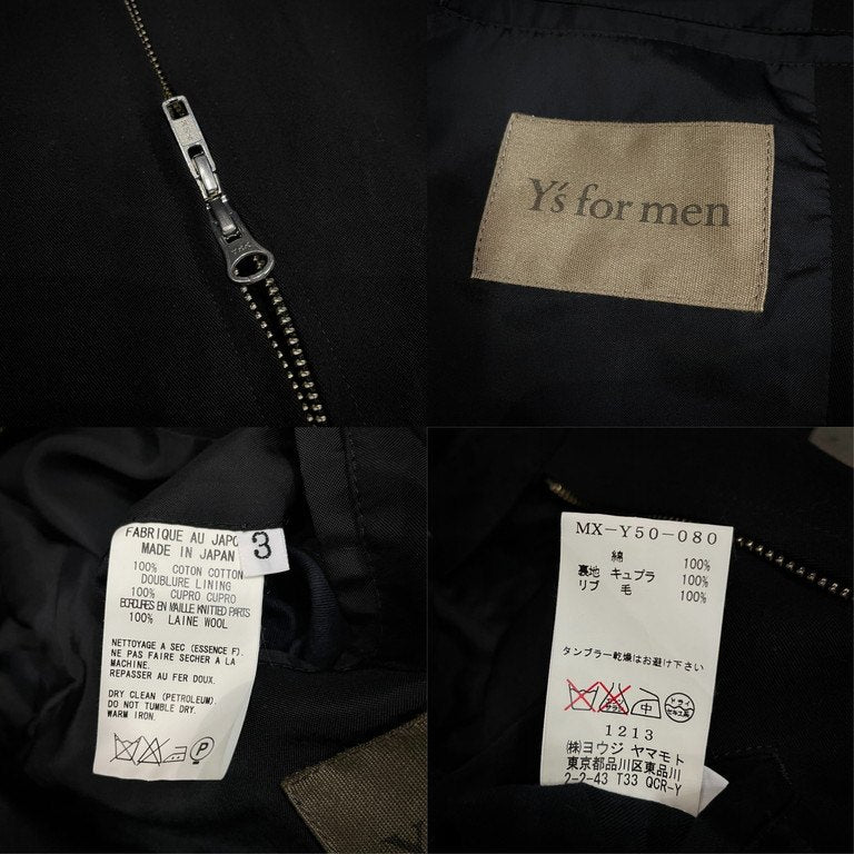 Y's for men コットンスタンドカラーサイドアジャスタージップアップブルゾン ジャケット Archive Yohji Yamamoto