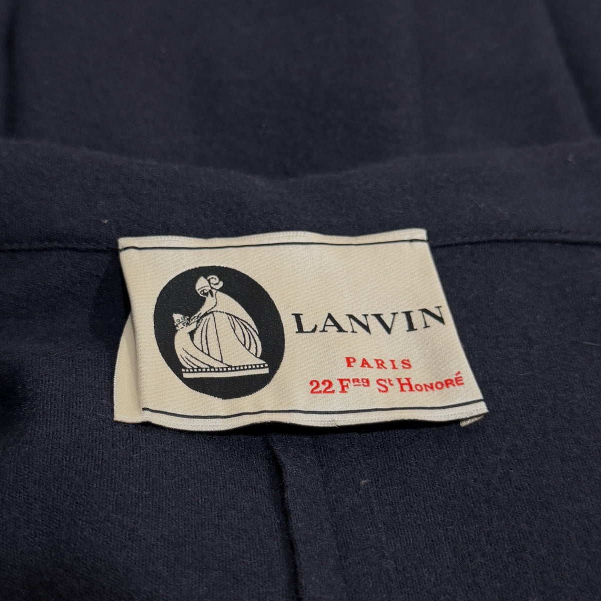 LANVIN ウール切り替えウエストリボンカシュクールジャケット アウター トップス Archive ランバン レディース