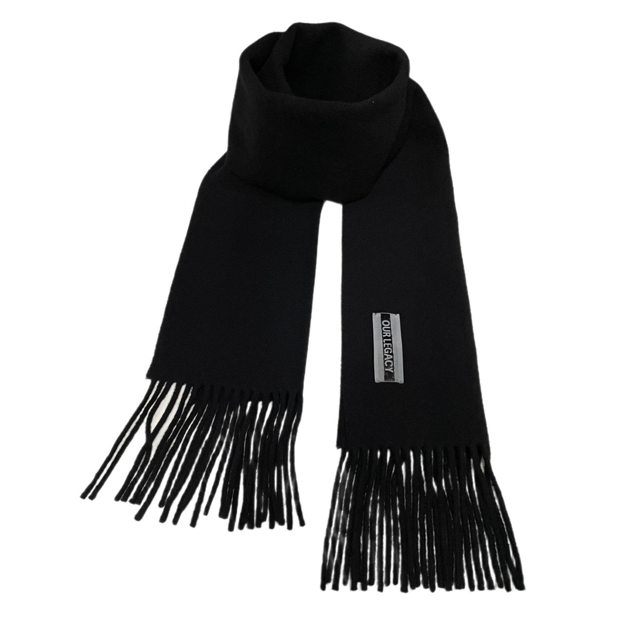 OUR LEGACY 24AW BLACK DOUBLE WOOL ESTATE SCARF ウールフリンジ大判マフラー スカーフ ストール 服飾小物 雑貨 定価39,600円 アワーレガシー メンズ レディース ユニセックス