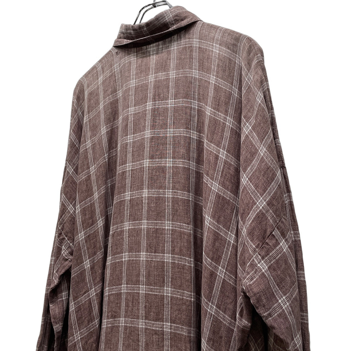 eskandar 平面パターンリネンチェックオーバーサイズシャツ ブラウス 80s 90s Archive エスカンダー SHIRIN GUILD メンズ レディース ユニセックス