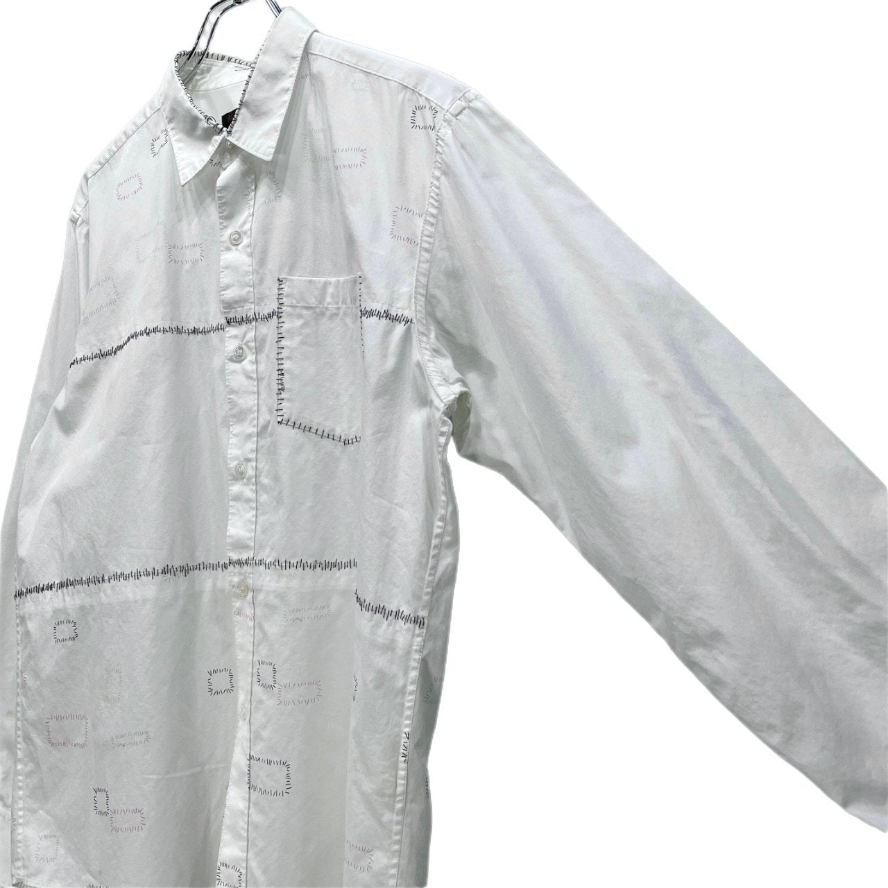 UNDERCOVERISM 03SS 瘡蓋デザイン手刺繍ステッチプリントシャツ クラスト Archive scab期 名作 ブラウス トップス U217 アンダーカバー メンズ