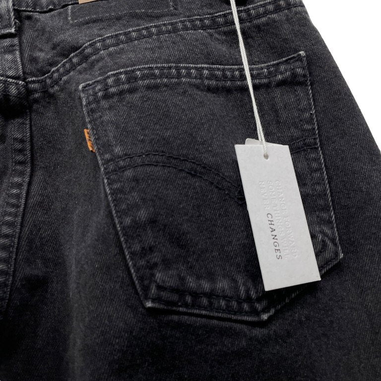 CHANGES 24AW LOOM exclusive REMAKE REGULAR FIT DENIM PANTS VINTAGE LEVI’S JEANS ヴィンテージリーバイス505ブラックデニムリメイク再構築カットオフフリンジパンツ ボトムス