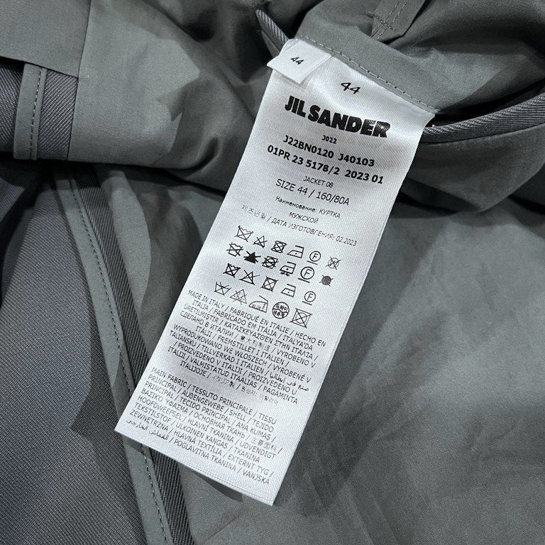 JIL SANDER 23SS WOOL GABARDINE JACKET ウールギャバジンラペルフックフライフロントテーラードジャケット ブレザー 比翼 スタンドカラー 定価339,900円 J22BN0120 J40103 JACKET 08 ジルサンダー メンズ