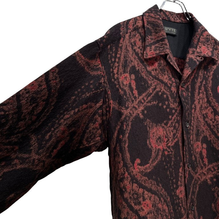 S'YTE Yohji Yamamoto 23AW PAISLEY PATTERN JACQUARD OPEN COLLAR COAT ペイズリージャカードオープンカラーロングコート 開襟 ジャケット ブルゾン アウター 総柄 サイト ヨウジヤマモト メンズ レディース ユニセックス