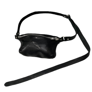 GUIDI BV06 SOFT HORSE SMALL FANNY BAG BLACK ソフトホースレザースモールファニーバッグ ジップ ジッパー ショルダー 鞄 カバン 定価62,700円 グイディ メンズ レディース ユニセックス