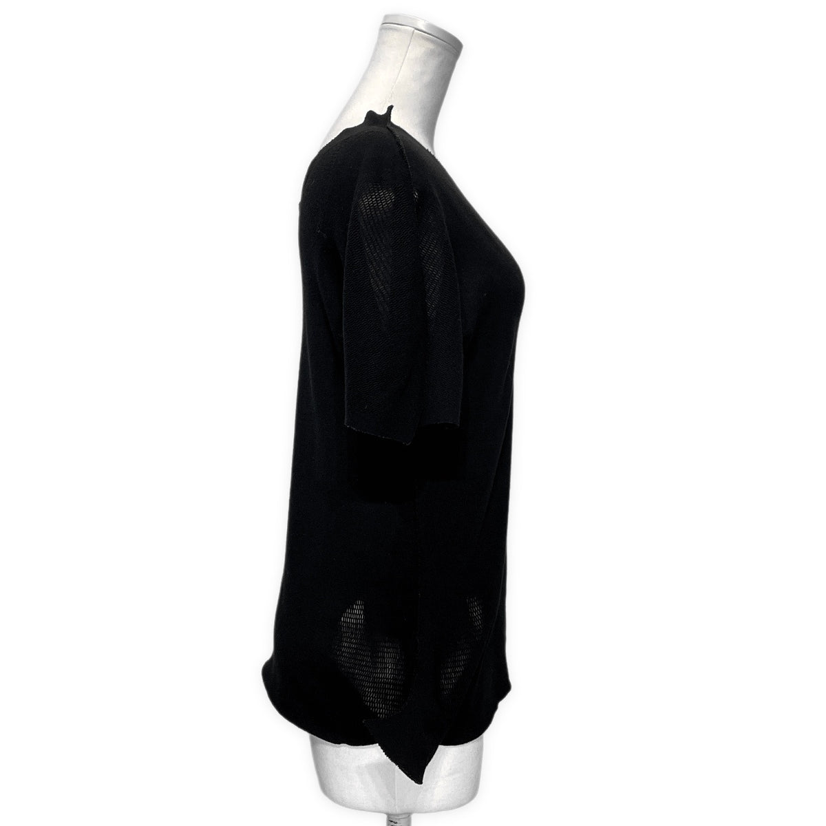 ISSEY MIYAKE FETE 立体デザイン透かし編みサマーニットトップス カットソー Tシャツ 半袖 レディース イッセイミヤケ