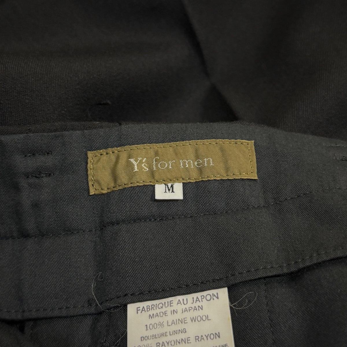 Y's for men ウールギャバジン2タックワイドテーパードスラックス パンツ トラウザーズ Archive 90s Yohji Yamamoto Pour Homme ヨウジヤマモトプールオム ワイズフォーメン メンズ