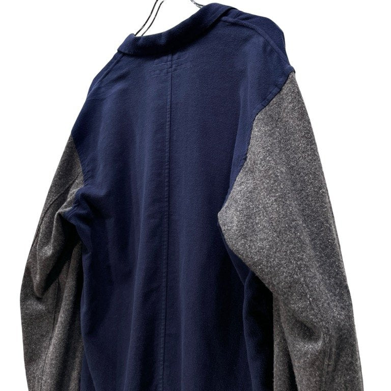 COMME des GARCONS SHIRT コットンフランネル袖ニット切替ツートーンシャツジャケット バイカラー ブルゾン コート アウター Archive 90s コムデギャルソン メンズ