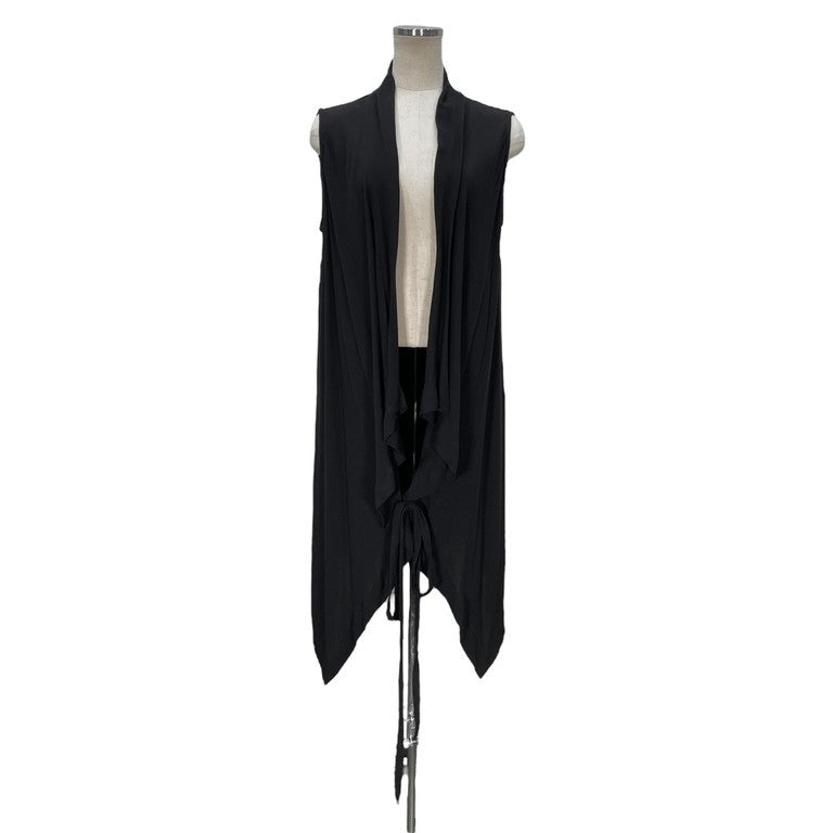 ANN DEMEULEMEESTER 00s レーヨンドローストリングロングベスト 本人期 Archive アーカイブ ノースリーブ アンドゥムルメステール レディース