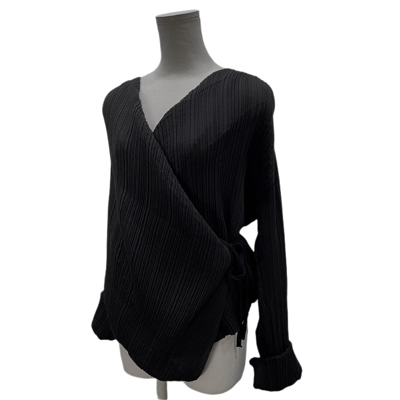 ISSEY MIYAKE ポリエステルウールプリーツカシュクールジャケット ブルゾン コート アウター Archive イッセイミヤケ レディース