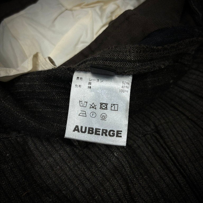 AUBERGE DES-PRES レーヨンリネン4タックストライプパンツ ボトムス 定価41,800円 オーベルジュ メンズ