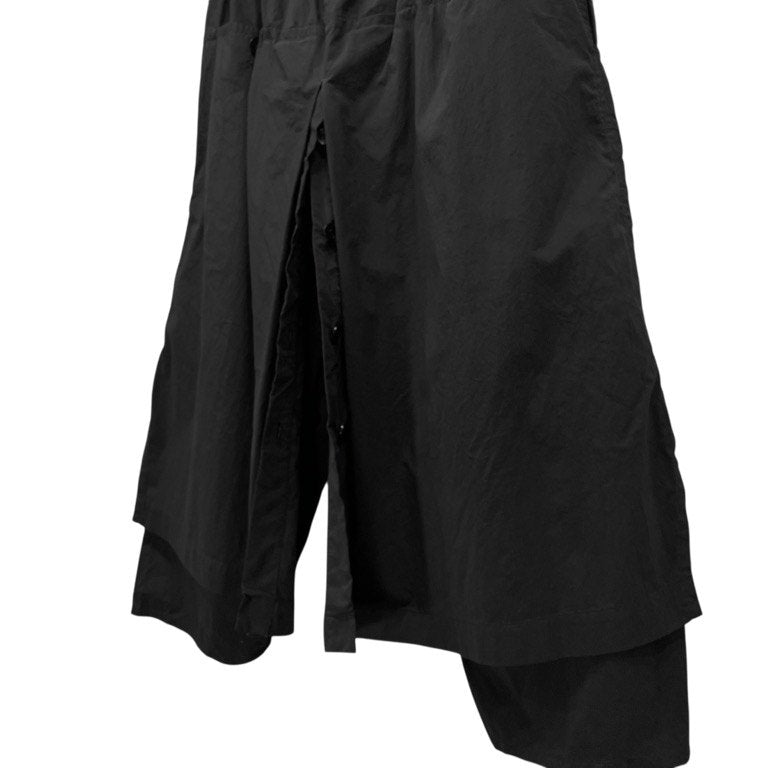 Yohji Yamamoto Pour Homme 19SS PA-製品染めPEタフタ A-ラップパンツシワ加工 ポリステルタフタ製品染め皺加工ラップパンツ クロップド ハーフ ボトムス 定価73,440円 ヨウジヤマモトプールオム メンズ