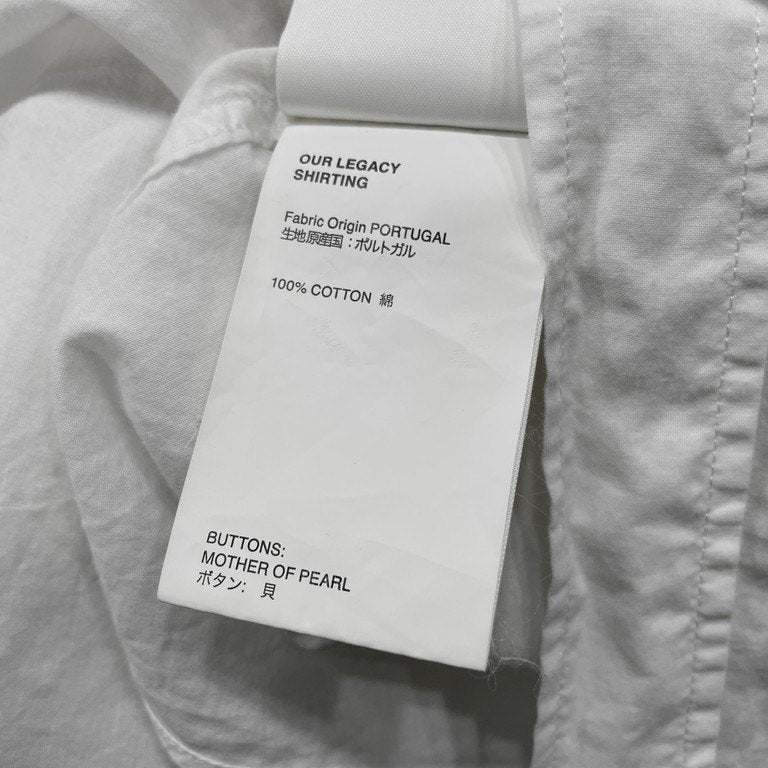 OUR LEGACY BORROWED BD SHIRT WHITE VOILE コットンボイルオーバーサイズボタンダウンシャツ ブラウス トップス アワーレガシー メンズ