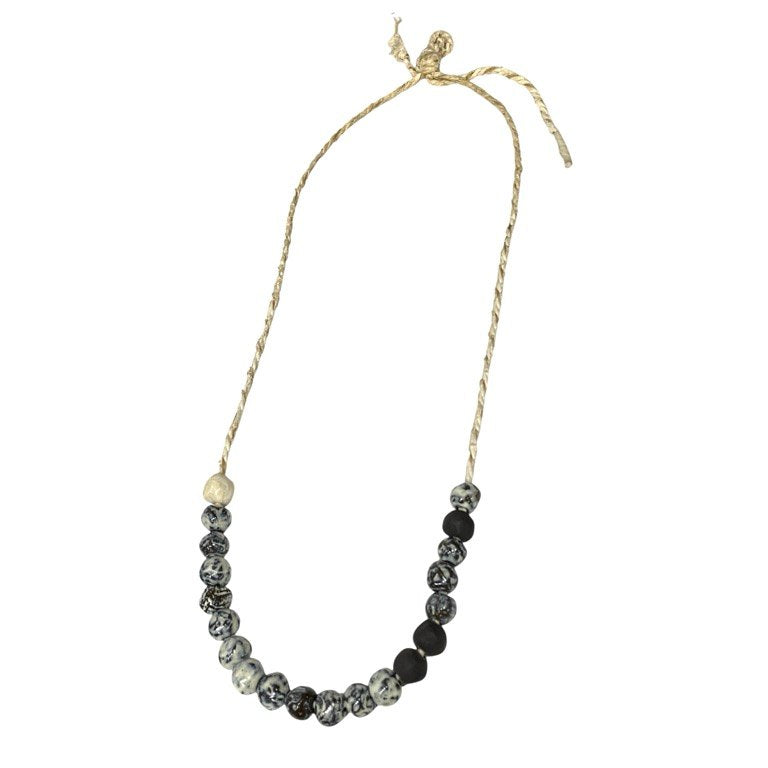 tomo kishida 裂き織コード陶器ネックレス アクセサリー トモキシダ メンズ レディース ユニセックス