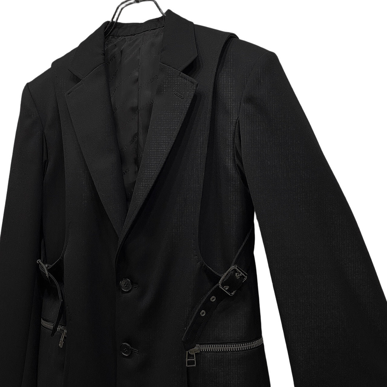JOHN LAWRENCE SULLIVAN 21AW LAYERED JACKET DORMEUIL社ウールギャバジンサイドベルト2Bレイヤードテーラードジャケット ブレザー ブルゾン コート アウター 定価176,000円 ジョンローレンスサリバン メンズ