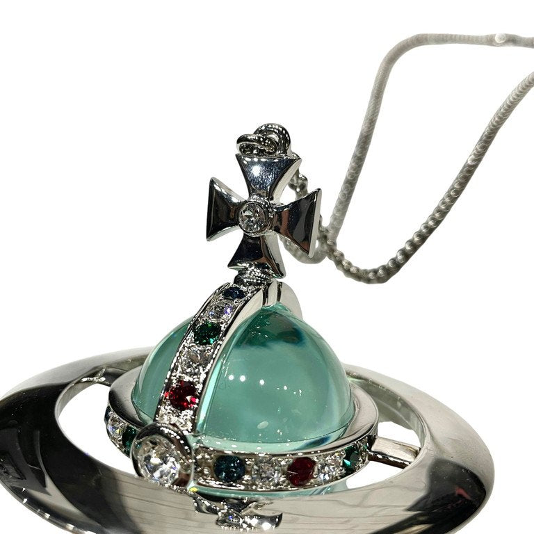 Vivienne Westwood GIANT 3D ORB PENDANT MINT GREEN Worlds End Limited ジャイアントオーブペンダント ネックレス ワールズエンド限定 ミントグリーン シルバー 定価82,500円 ヴィヴィアンウエストウッド メンズ レディース