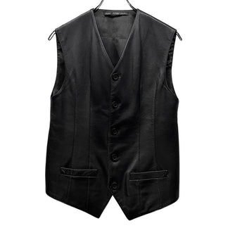 GIANFRANCO FERRE ナッパレザー5Bベスト ジレ 90s トップス アウター ノースリーブ ジャケット ジャンフランコフェレ メンズ