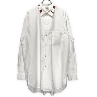 Yohji Yamamoto Pour Homme 89AW コットンブロード襟切り替えラインデザインオーバーサイズシャツ ブラウス トップス Archive 80s 丸文字ロゴ 初期 ヨウジヤマモトプールオム メンズ