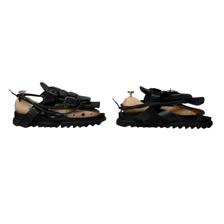 ANN DEMEULEMEESTER レースアップベルテッドカバータンシャークソールサンダル シューズ ブーツ スニーカー 靴 クツ Archive 00s アンドゥムルメステール メンズ