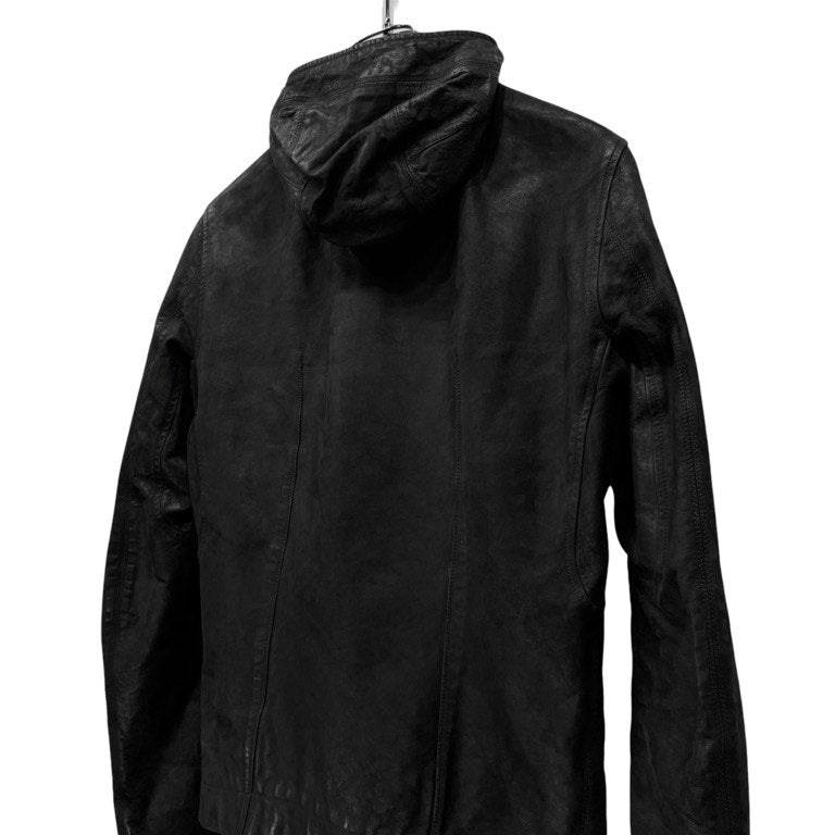 Rick Owens カーフレザーハイネックフーデッドブルゾン ジャケット パーカー コート アウター Archive リックオウエンス メンズ