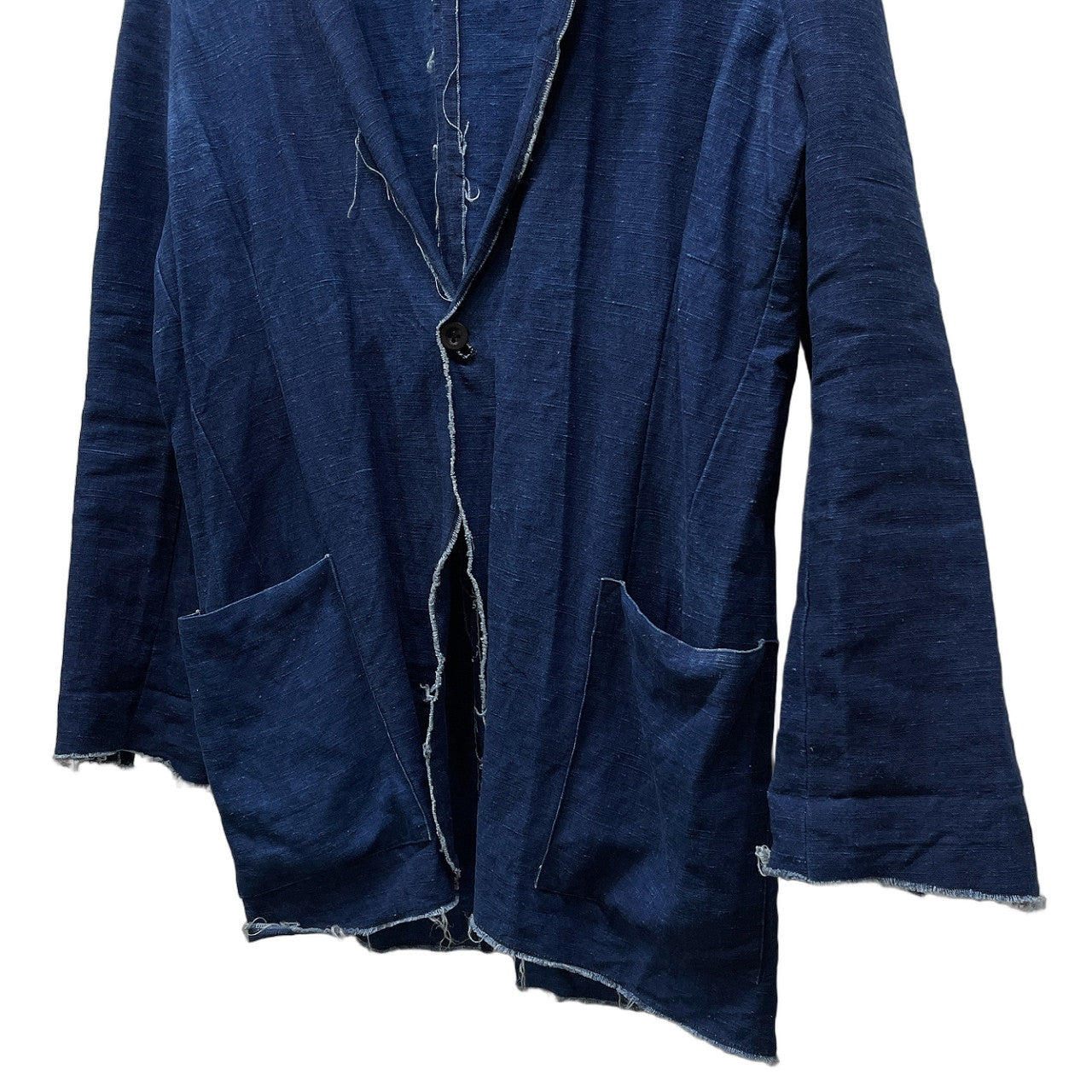 PROPOSITION READY-MADE INDIGO DYED LINEN CUT-OFF TAILORED JACKET インディゴダイリネンカットオフテーラードジャケット プロポジション メンズ
