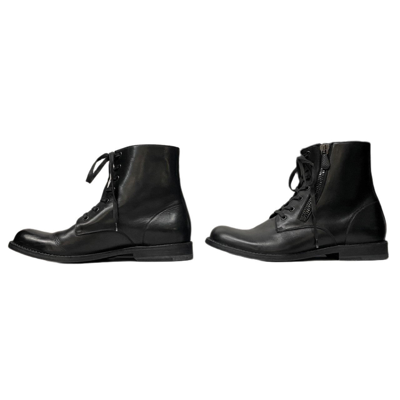 BOTTEGA VENETA カーフレザージップデザインレースアップアンクルブーツ シューズ 靴 クツ 43 ボッテガヴェネタ メンズ