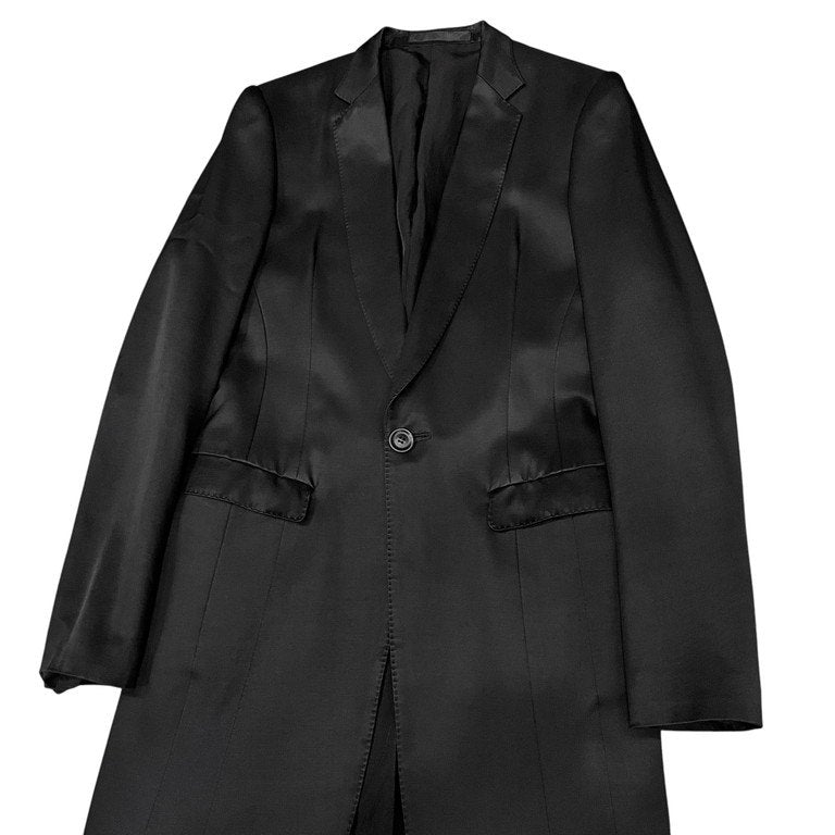 JULIUS 10AW コットンキュプラカルゼ1Bチェスターコート ロングテーラードジャケット goth_ik; ブルゾン アウター ユリウス メンズ