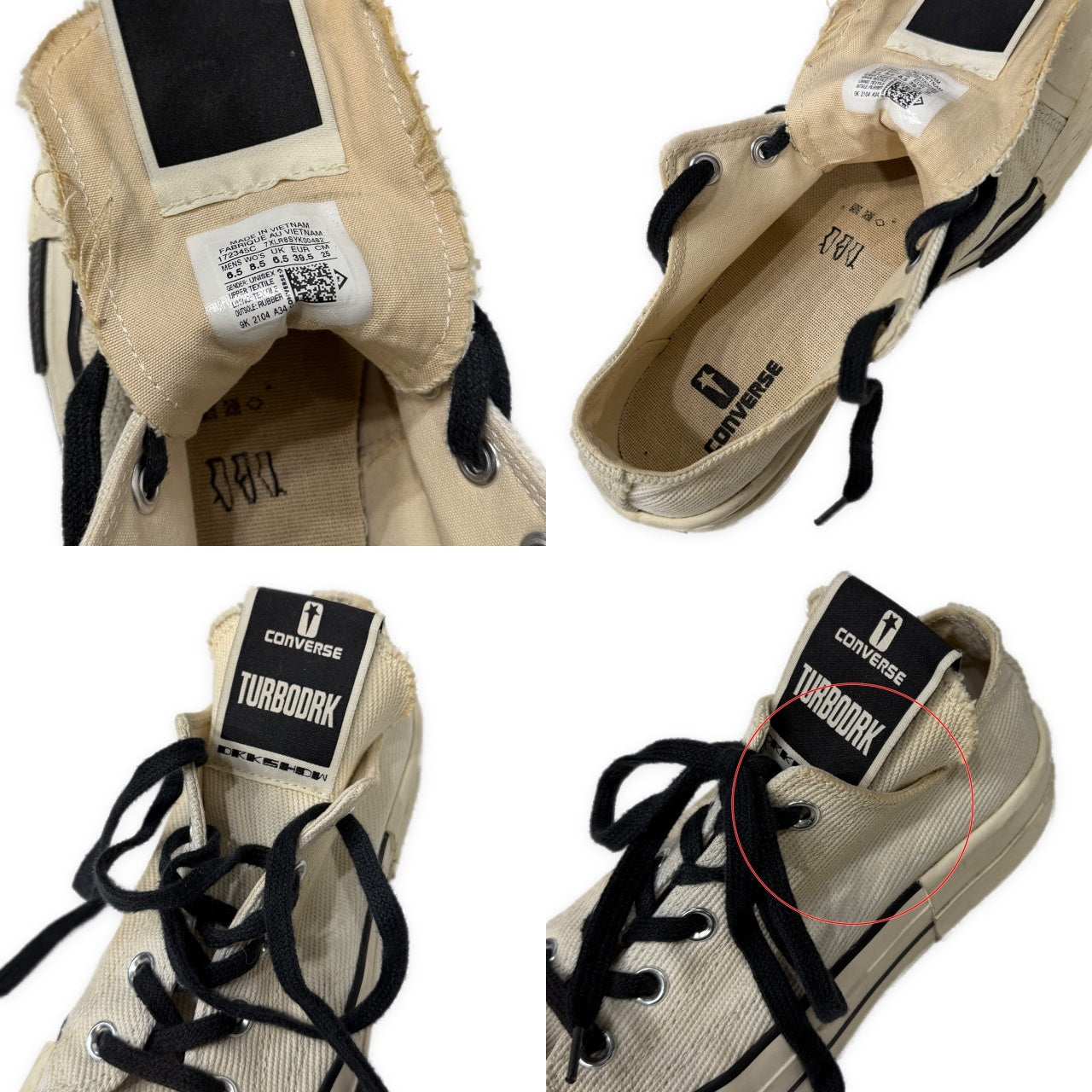Rick Owens DRKSHDW × CONVERSE TURBODRK OX CHUCK 70 ターボダーク チャックテイラー スクエアトゥローカットスニーカー シューズ 靴 クツ DC02AX766 CTDR1 リックオウエンス ダークシャドウ コンバース メンズ レディース