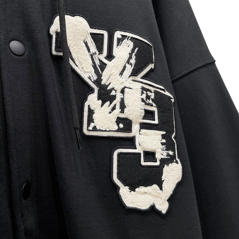 Y-3 23AW GFX FT HOODIE レタードボタンアップスウェットパーカー フーディー フード ワッペン IQ2135 定価50,600円 ジャケット ブルゾン Yohji Yamamoto adidas ワイスリー ヨウジヤマモト アディダス メンズ レディース