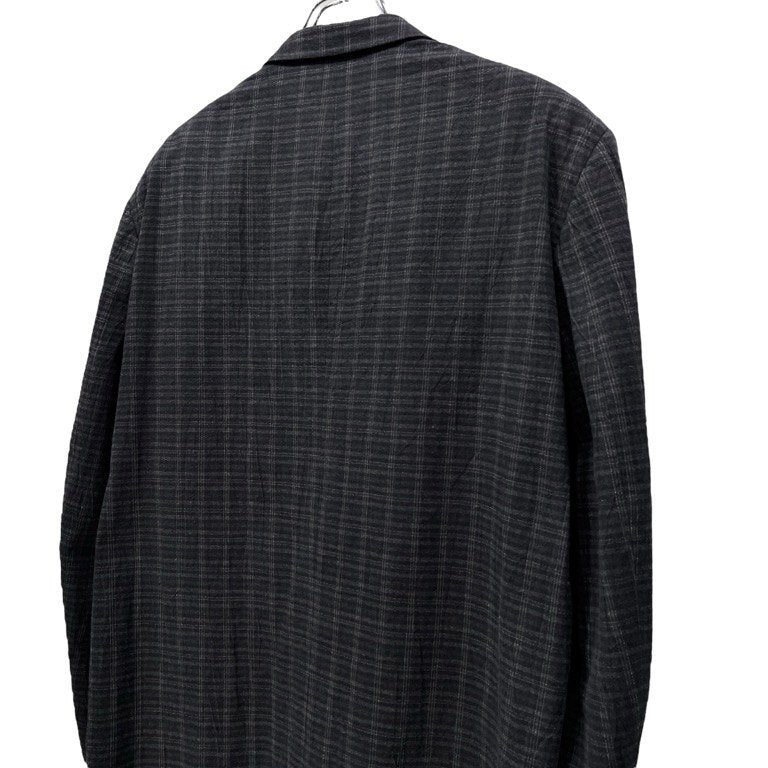 COMME des GARCONS HOMME 皺加工コットン2Bチェックテーラードジャケット Archive 80s 90s シワ CdG ブレザー アウター コムデギャルソンオム メンズ