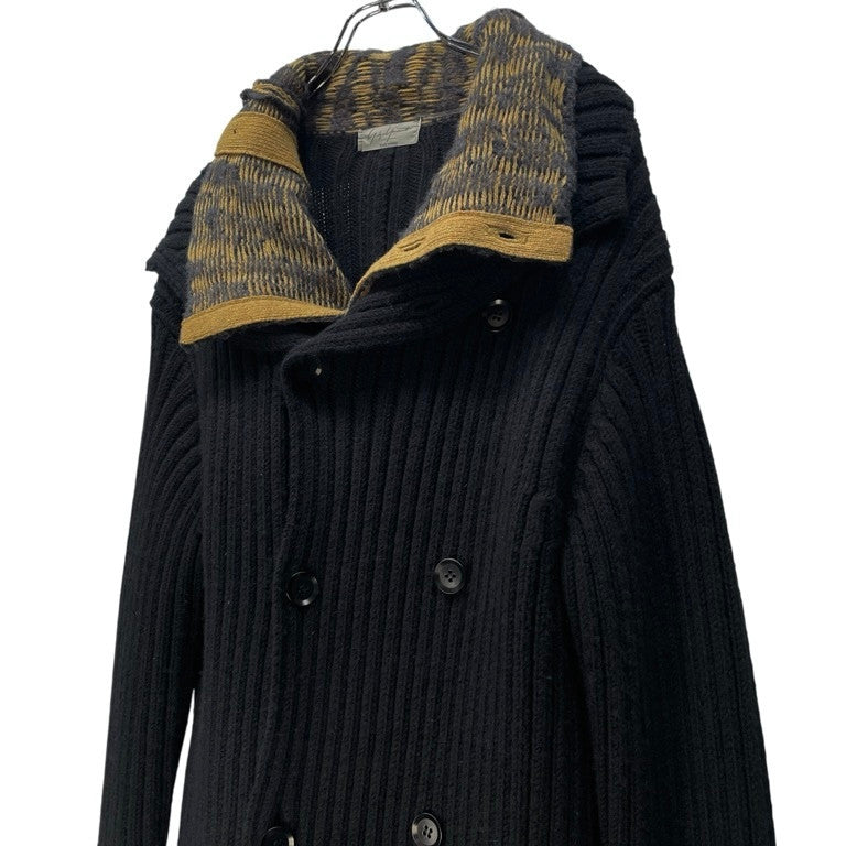 Yohji Yamamoto Pour Homme 14AW ウールハイネックレイヤードダブルブレストカミナリニットカーディガン ジャケット ブルゾン アウター Archive ヨウジヤマモトプールオム メンズ