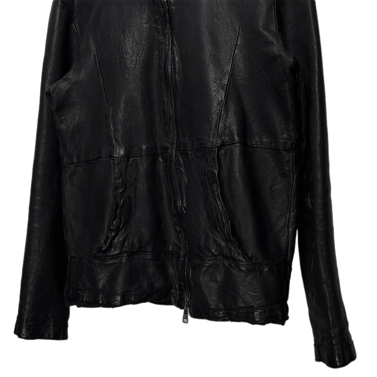 GIORGIO BRATO 17SS ラムレザーフーデッドジップアップジャケット ブルゾン パーカー フード ジョルジオブラット メンズ