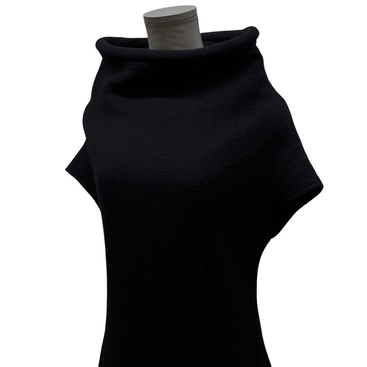 WXYZ Yohji Yamamoto ウールフラノオフネックゴムシャーリングノースリーブロングワンピース Archive 80s 90s ギャザー トップス アウター ヨウジヤマモト レディース