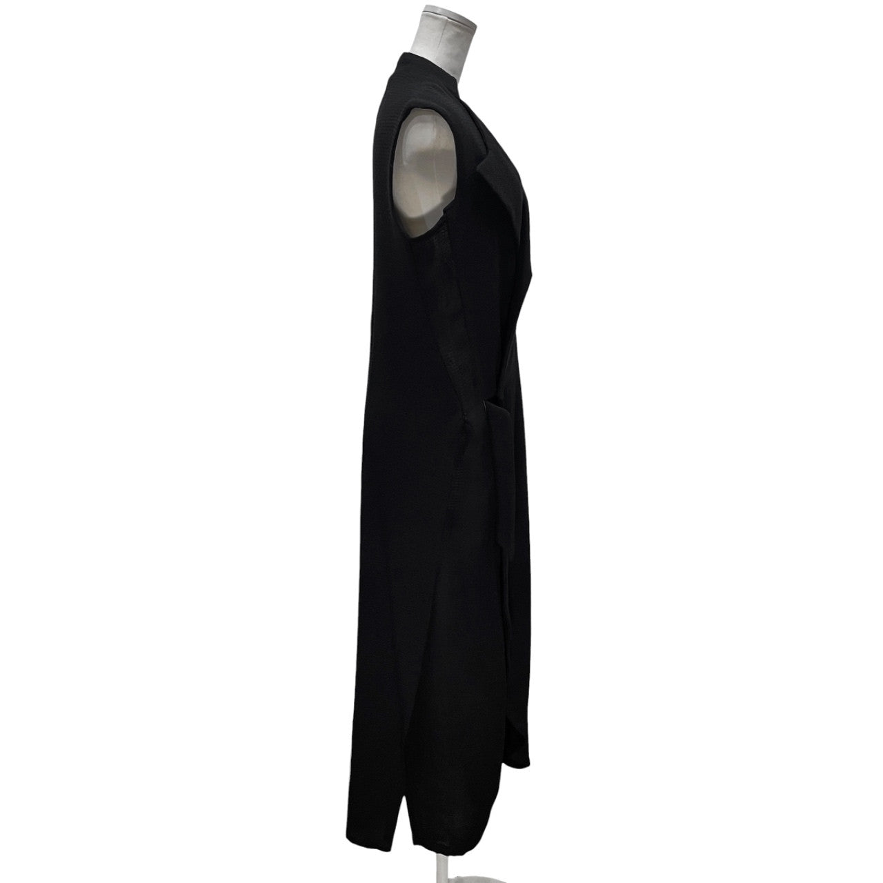 Y's サイドディープスリットノースリーブウールロングジャケット ベスト コート アウター Archive 90s Yohji Yamamoto Femme ヨウジヤマモトファム ワイズ レディース