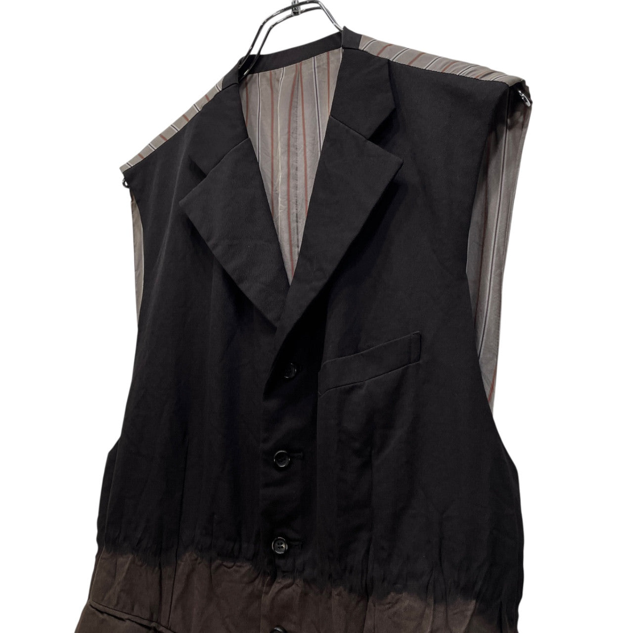 COMME des GARCONS HOMME PLUS 93AW 脱色ウール襟付き5Bベスト Archive 90s Artist in his studio アーティストインヒズスタジオ 脱色期 名作 希少 ノースリーブ ジャケット コート アウター コムデギャルソンオムプリュス メンズ