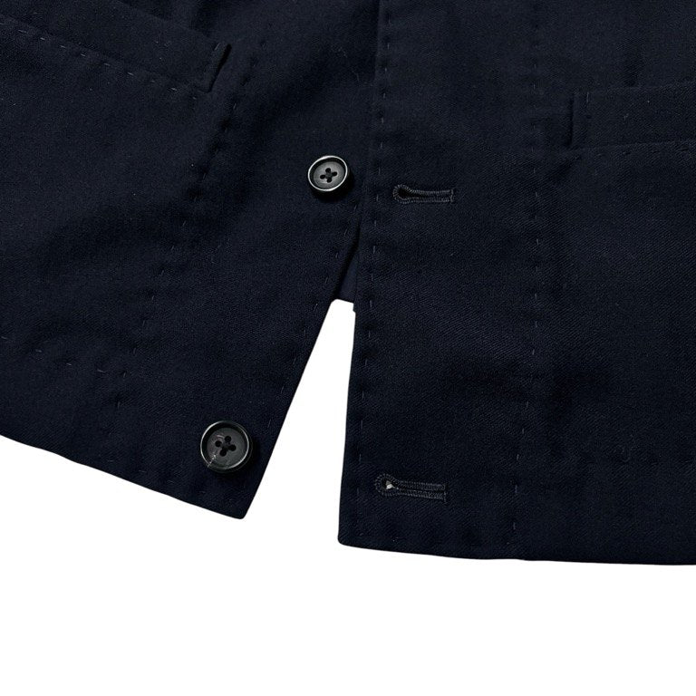 Yohji Yamamoto Pour Homme 94AW ウールハンドステッチスクエアカットロングベスト Archive 90s マリオネット期 ジレ トップス ノースリーブ ジャケット ブルゾン コート アウター ヨウジヤマモトプールオム メンズ