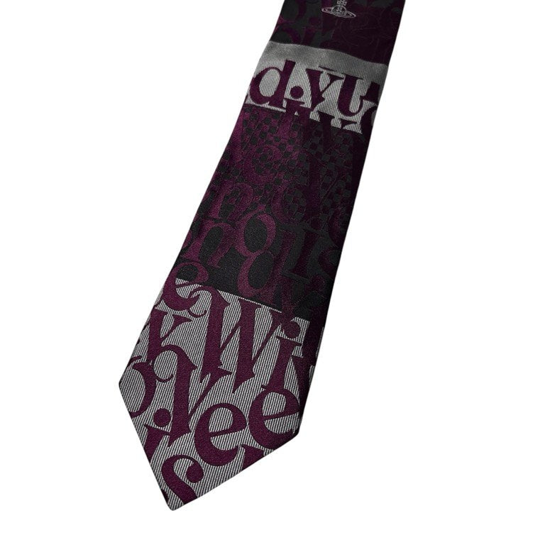 Vivienne Westwood オーブ刺繍総柄ロゴシルクネクタイ 小物 アクセサリー ストライプ チェック ヴィヴィアンウエストウッド メンズ