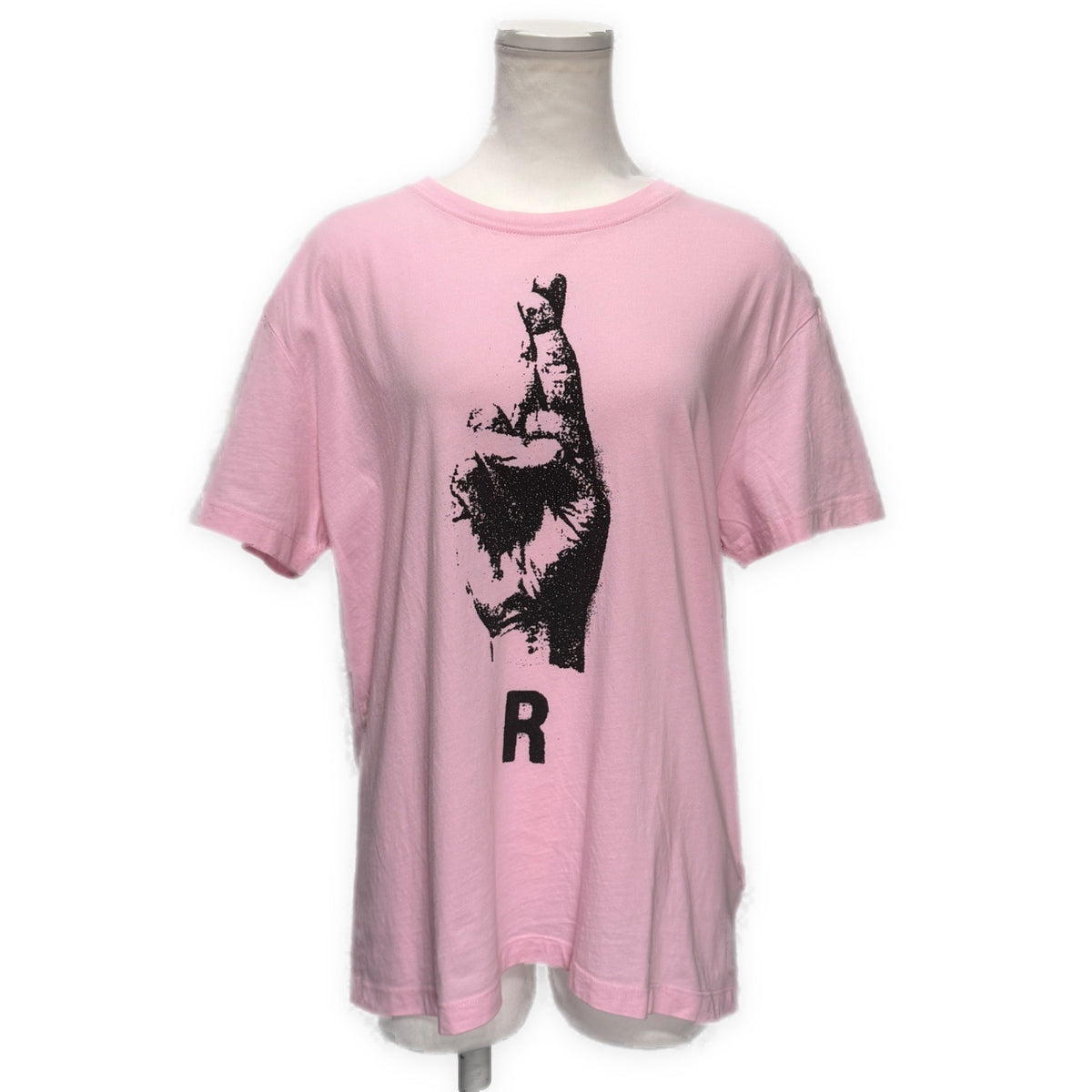 RAF SIMONS 23SS OVERSIZED T-SHIRT WITH HAND SIGN PRINT ハンドサインプリントクルーネックTシャツ カットソー Tee T-shirt トップス 半袖 ラフシモンズ メンズ