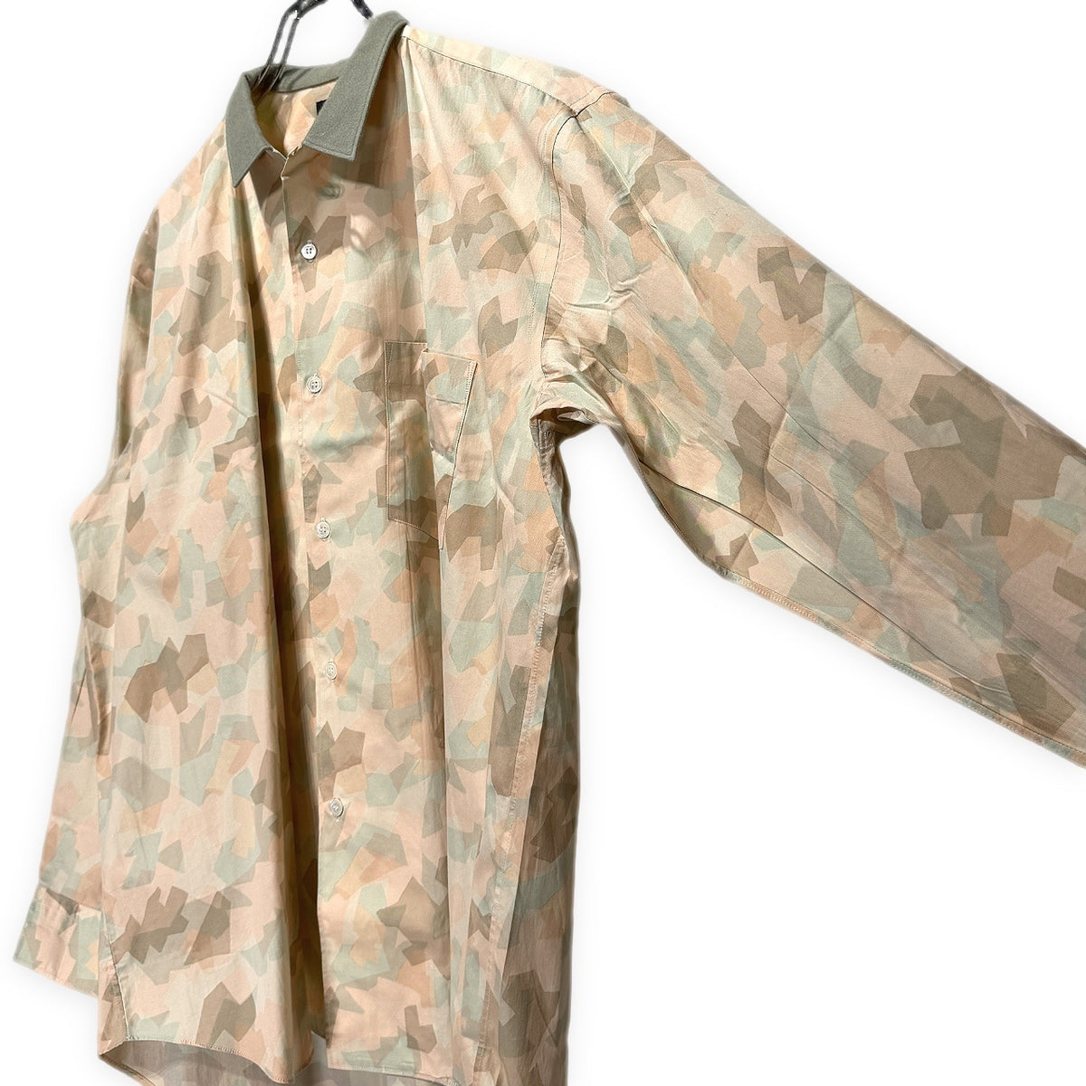 COMME des GARCONS HOMME PLUS 90AW デジタルカモフラージュ柄襟切り替えオープンカラーシャツ ブラウス トップス デジカモ 迷彩 総柄 開襟 Archive 90s コムデギャルソンオムプリュス メンズ