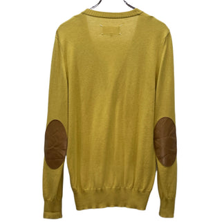 Maison Margiela 14 16SS カウレザーエルボーパッチコットンウールニットカーディガン セーター トップス メゾンマルジェラ メンズ
