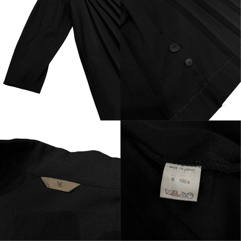 Y's オールドギャバジンバンドカラープリーツワンピース シャツ トップス Archive 70s Yohji Yamamoto Femme ヨウジヤマモトファム ワイズ レディース