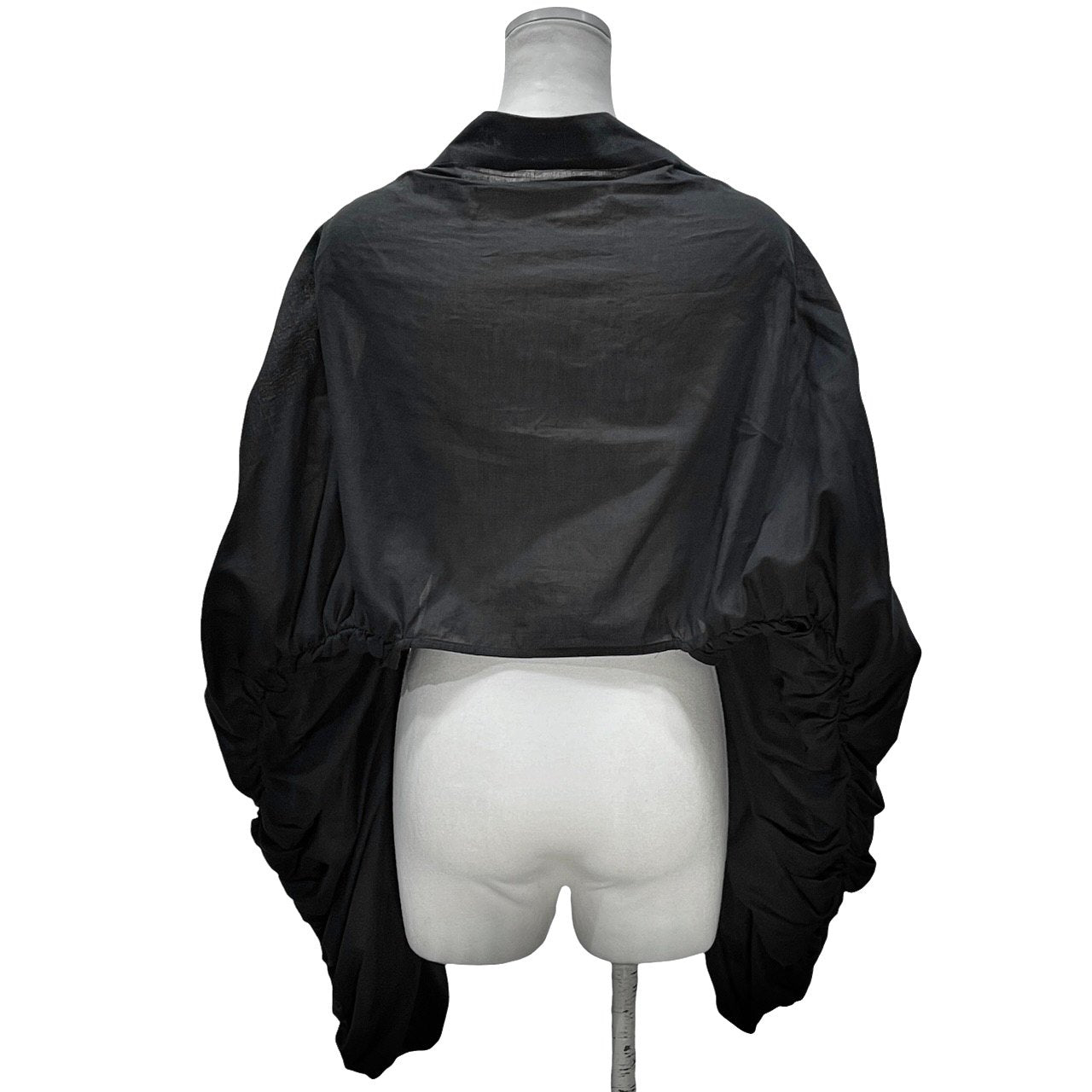 whowhat 25SS 4 TRANSFORM WIDE SLEEVE -BLACK- 変型シャーリングワイドタックスリーブジャケット ブラウス シャツ ブルゾン コート アウター WH-2501-T9 定価35,200円 未使用タグ付き フーワット メンズ レディース ユニセックス